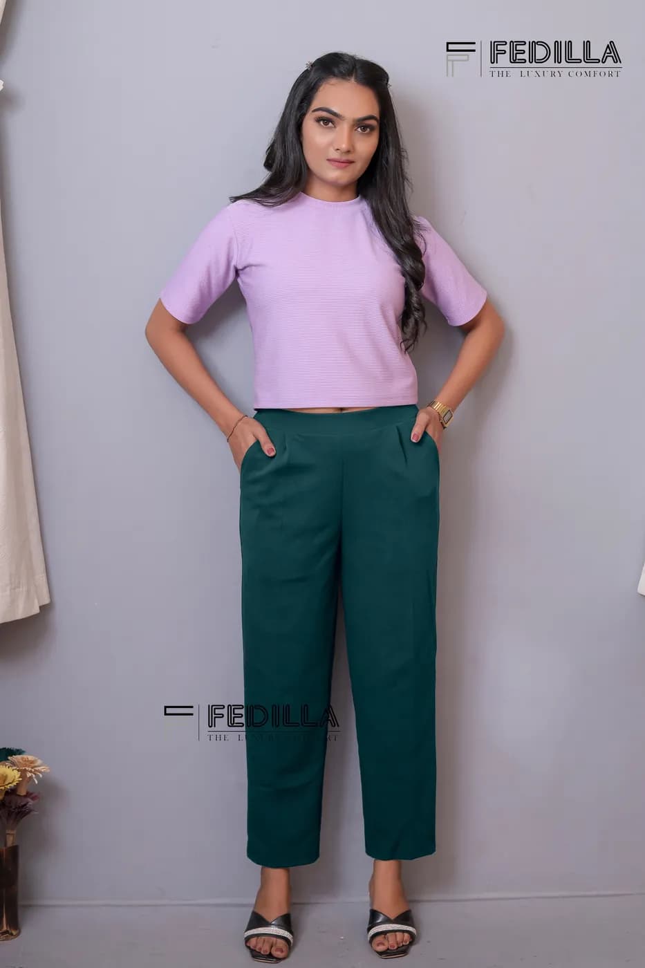 FF-53 Ankle-Length Trouser - Teal — photo 1