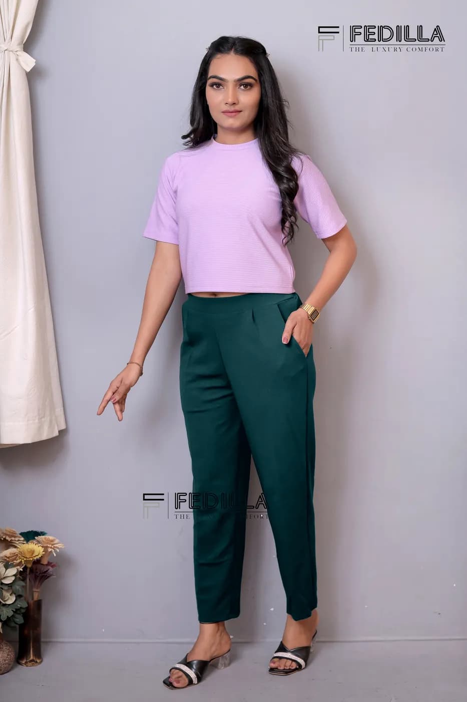 FF-53 Ankle-Length Trouser - Teal — photo 2