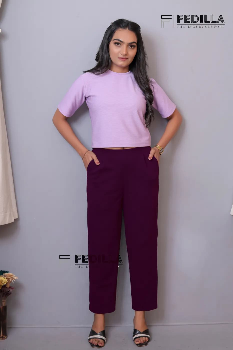FF-53 Ankle-Length Trouser - Wine — photo 1