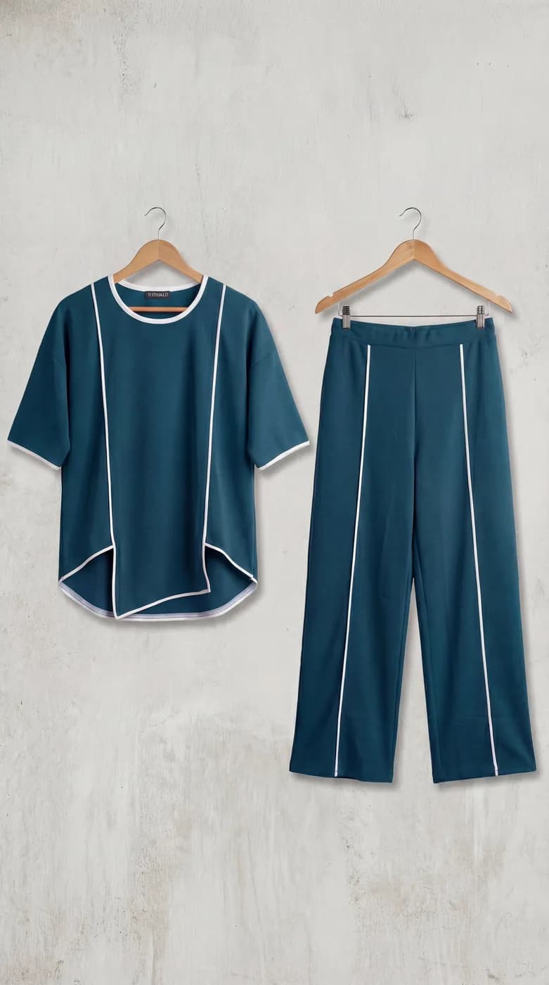 FF-99 Asymmetric Piping Co-ord Set - Air Force — photo 8